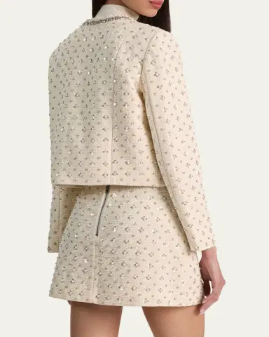 Alice + Olivia Thomasina Embellished Tweed Jacket | Thumbnail 3 Alice + Olivia Thomasina Embellished Tweed Jacket | Thumbnail 3