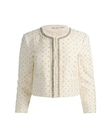Alice + Olivia Thomasina Embellished Tweed Jacket | Thumbnail 1 Alice + Olivia Thomasina Embellished Tweed Jacket | Thumbnail 1