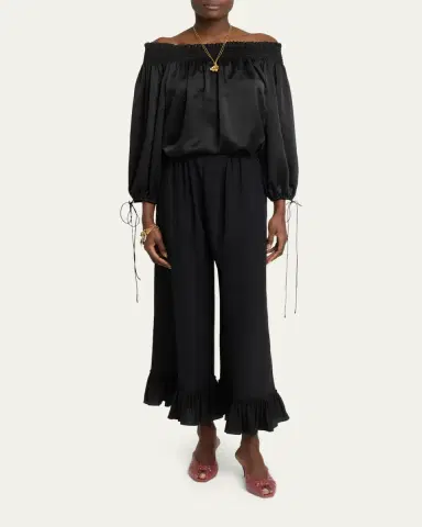 Chloé Silk Off-The-Shoulder Top | Thumbnail 2 Chloé Silk Off-The-Shoulder Top | Thumbnail 2