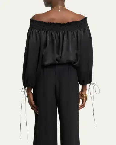 Chloé Silk Off-The-Shoulder Top | Thumbnail 3 Chloé Silk Off-The-Shoulder Top | Thumbnail 3