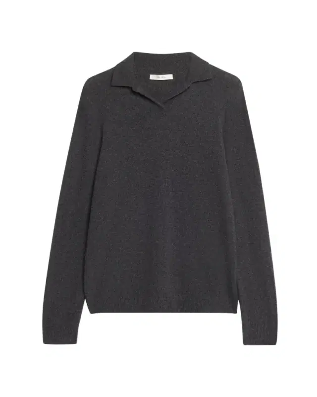 THE ROW Oashi Cashmere Knit Polo Top