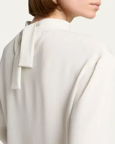 Giorgio Armani Neck-Tie Long-Sleeve Silk Top | Thumbnail 5 Giorgio Armani Neck-Tie Long-Sleeve Silk Top | Thumbnail 5