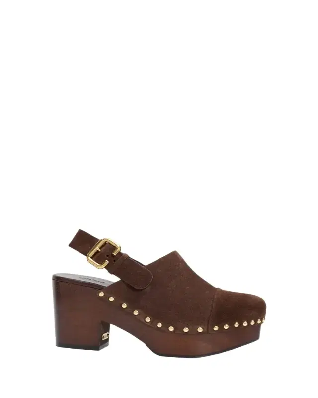 Chloe 80mm Jeannette Suede Platform Clogs