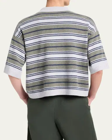 TWP Striped Cashmere Polo Sweater | Thumbnail 3 TWP Striped Cashmere Polo Sweater | Thumbnail 3