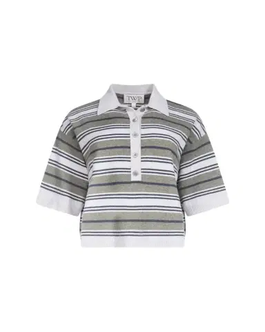 TWP Striped Cashmere Polo Sweater | Thumbnail 1 TWP Striped Cashmere Polo Sweater | Thumbnail 1