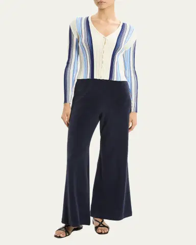 Theory Striped Long-Sleeve Knit Cardigan | Thumbnail 2 Theory Striped Long-Sleeve Knit Cardigan | Thumbnail 2