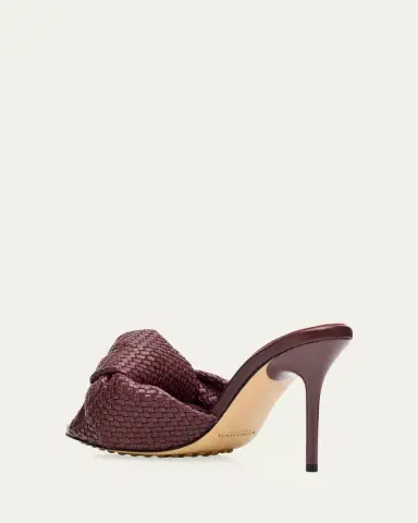 Bottega Veneta 90mm Cherry Intrecciato Leather Mules | Thumbnail 4