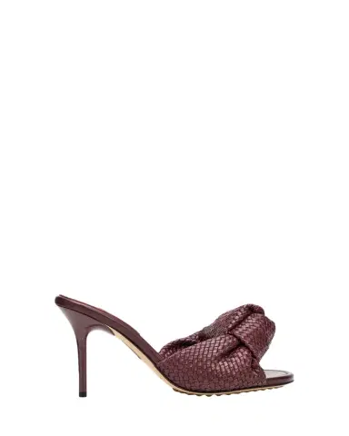 Bottega Veneta 90mm Cherry Intrecciato Leather Mules | Thumbnail 1