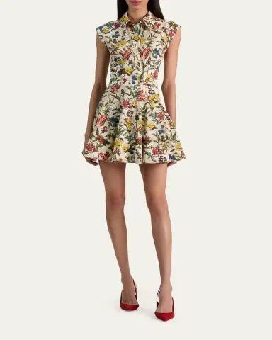 Alice + Olivia Kim Paneled Floral Mini Shirtdress | Thumbnail 2 Alice + Olivia Kim Paneled Floral Mini Shirtdress | Thumbnail 2