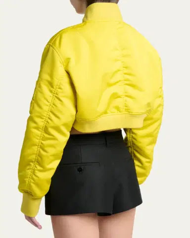 Balenciaga Technical Faille Crop Bomber Jacket | Thumbnail 3 Balenciaga Technical Faille Crop Bomber Jacket | Thumbnail 3