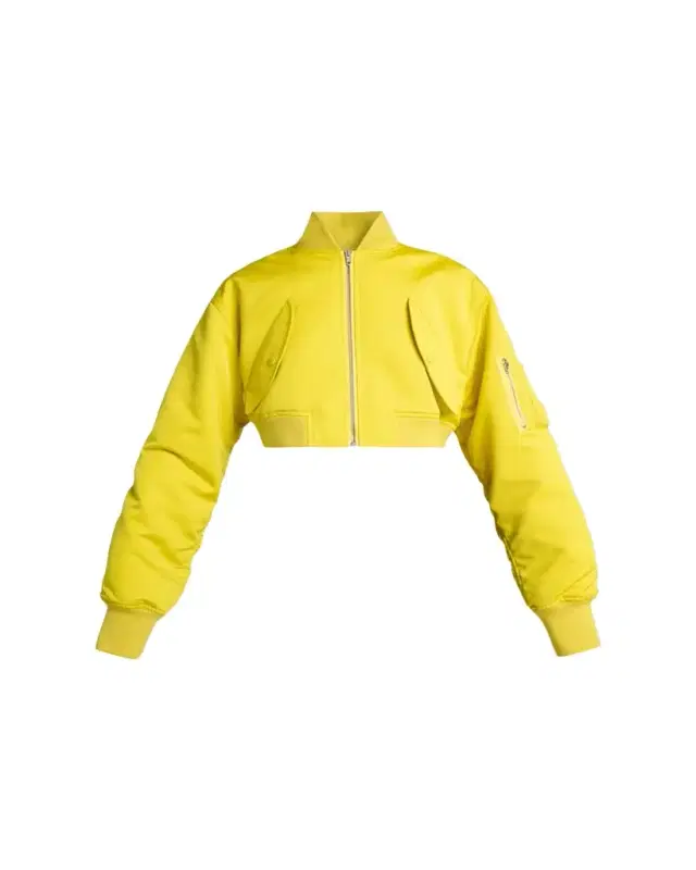 Technical Faille Crop Bomber Jacket