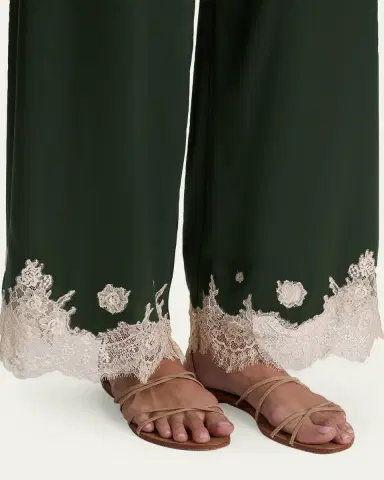 Alice + Olivia Athena Lace-Trim Satin Pants | Thumbnail 5 Alice + Olivia Athena Lace-Trim Satin Pants | Thumbnail 5