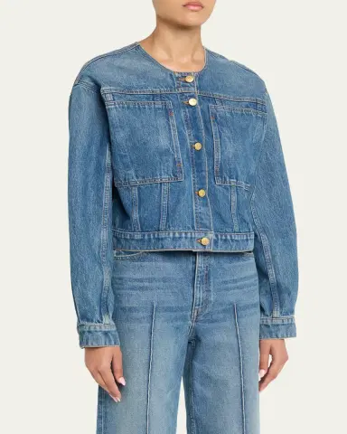 Ulla Johnson The Brair Denim Collarless Jacket | Thumbnail 4