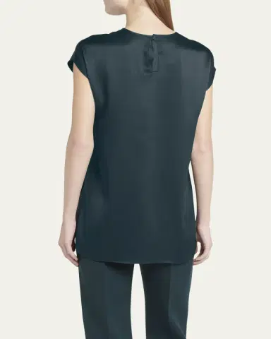 Giorgio Armani Short Sleeve Silk Blouse | Thumbnail 3