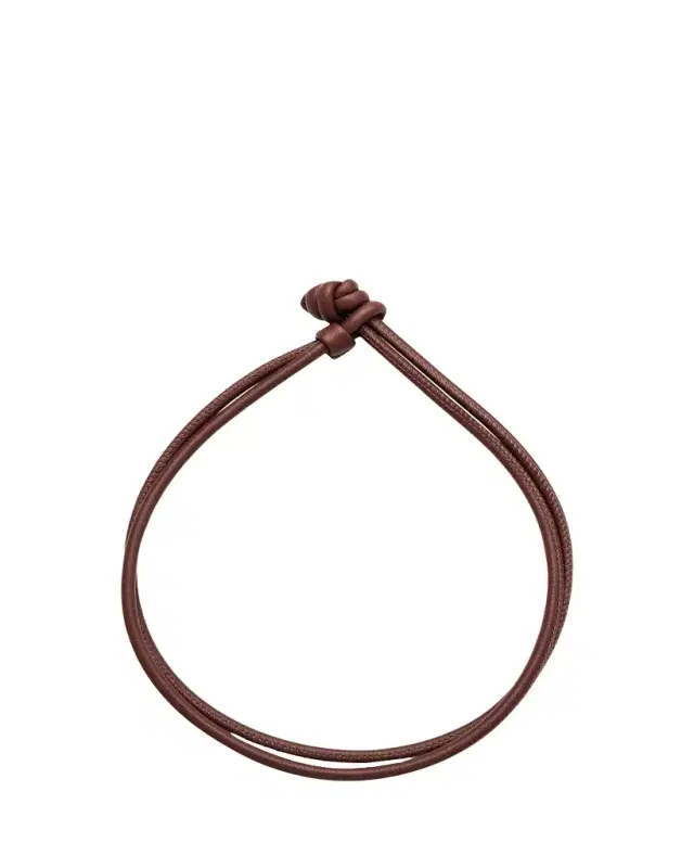 Mason and Books Double Italian Nappa Leather Necklace, Brown, 17"L
