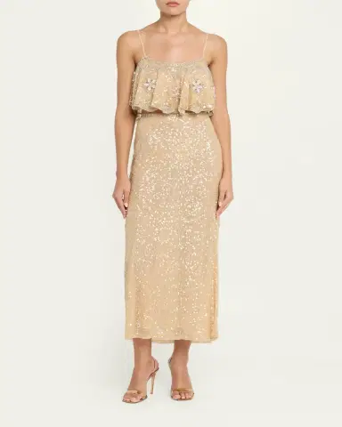 LoveShackFancy Lyndy Embellished Midi Skirt | Thumbnail 2