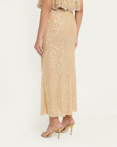 LoveShackFancy Lyndy Embellished Midi Skirt | Thumbnail 3