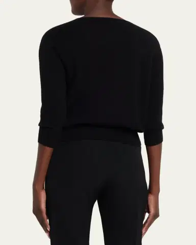 The Row Orchidea Cashmere Knit V-Neck Top | Thumbnail 3 The Row Orchidea Cashmere Knit V-Neck Top | Thumbnail 3