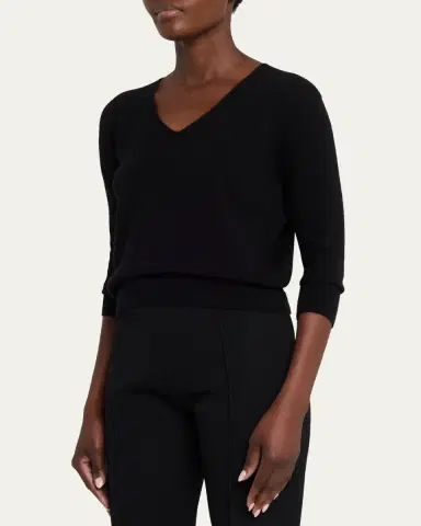 The Row Orchidea Cashmere Knit V-Neck Top | Thumbnail 4 The Row Orchidea Cashmere Knit V-Neck Top | Thumbnail 4