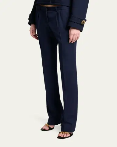 Balenciaga Barathea Wool Crepe Straight-Leg Trousers | Thumbnail 4 Balenciaga Barathea Wool Crepe Straight-Leg Trousers | Thumbnail 4