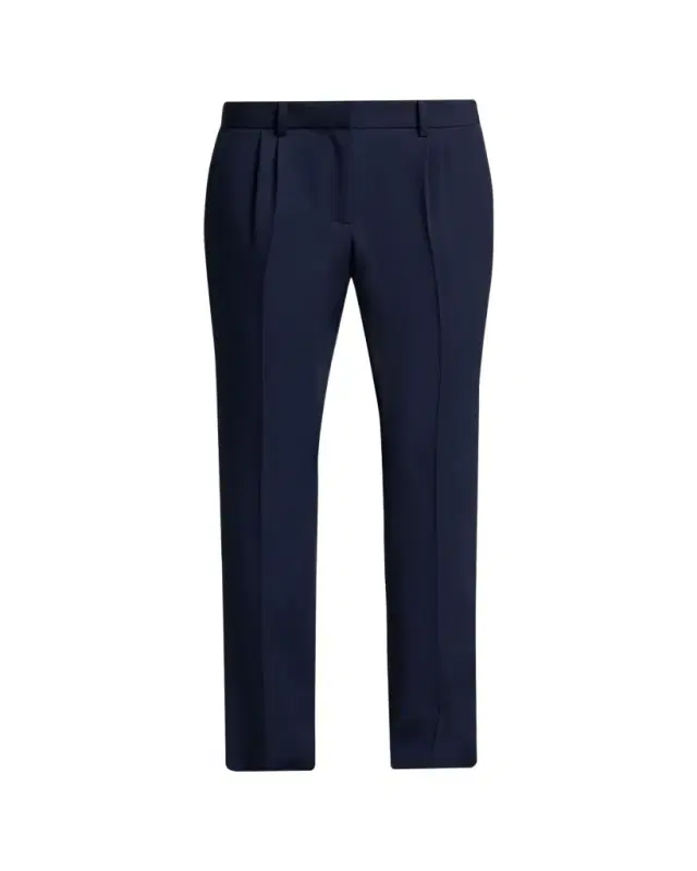 Barathea Wool Crepe Straight-Leg Trousers