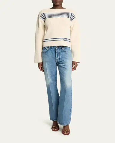 Balenciaga Mariniere Striped Cotton Knit Boat-Neck Sweater | Thumbnail 2 Balenciaga Mariniere Striped Cotton Knit Boat-Neck Sweater | Thumbnail 2