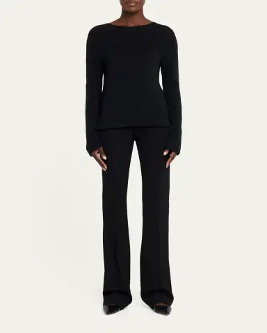 The Row Omiko Cotton-Linen Knit Long-Sleeve Top | Thumbnail 2
