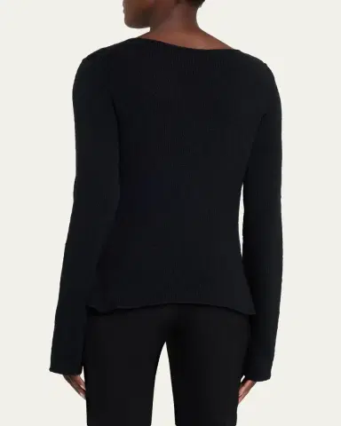 The Row Omiko Cotton-Linen Knit Long-Sleeve Top | Thumbnail 3