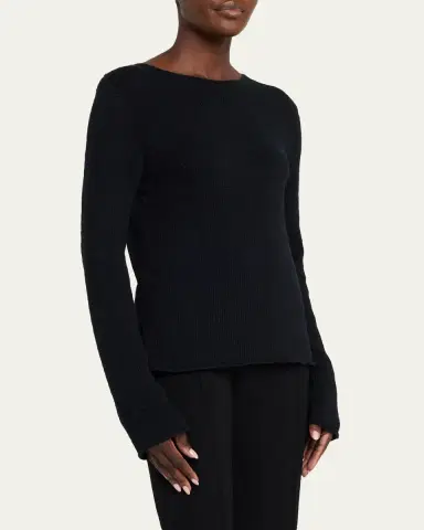 The Row Omiko Cotton-Linen Knit Long-Sleeve Top | Thumbnail 4