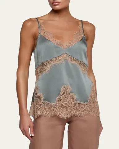 L'Agence Mitsu Lace-Trim Satin Camisole | Thumbnail 4