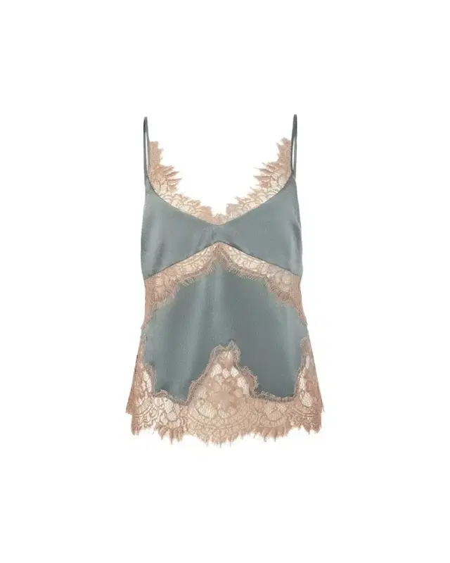 Mitsu Lace-Trim Satin Camisole