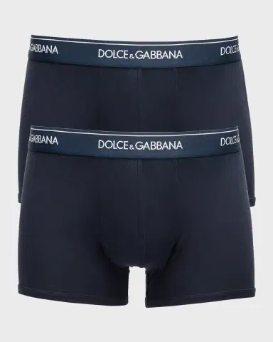 Dolce & Gabbana Men 's Logo Band 2-Pack Boxer Briefs | Thumbnail 2