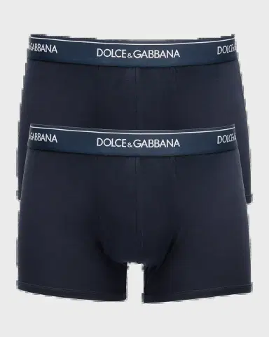 Dolce & Gabbana Men 's Logo Band 2-Pack Boxer Briefs | Thumbnail 3