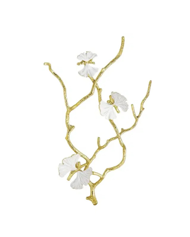 Michael Aram Butterfly Ginkgo White & Gold Fabric Shadow Box