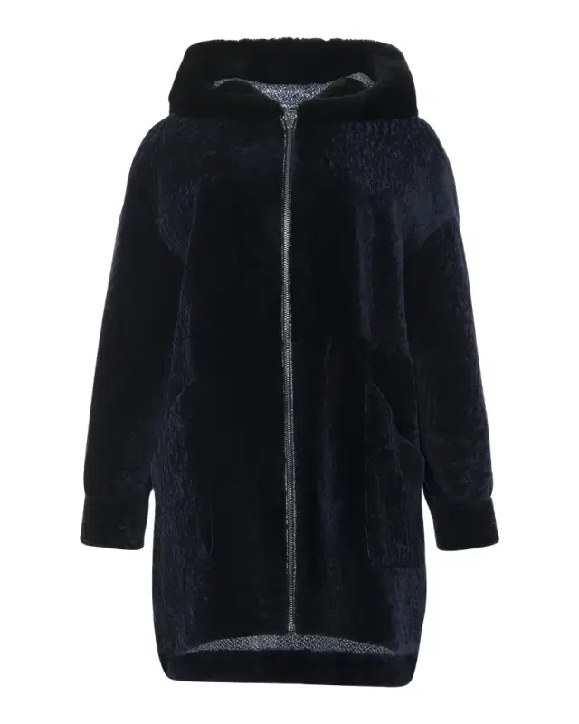 Reversible Lamb Shearling Hooded Parka Jacket