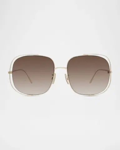 Loewe Metal Logo-Print Rectangle Sunglasses | Thumbnail 2