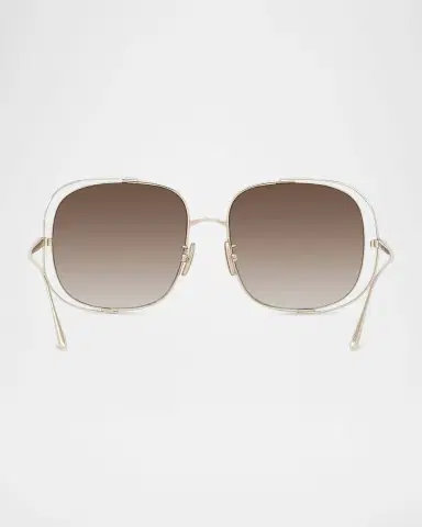 Loewe Metal Logo-Print Rectangle Sunglasses | Thumbnail 4