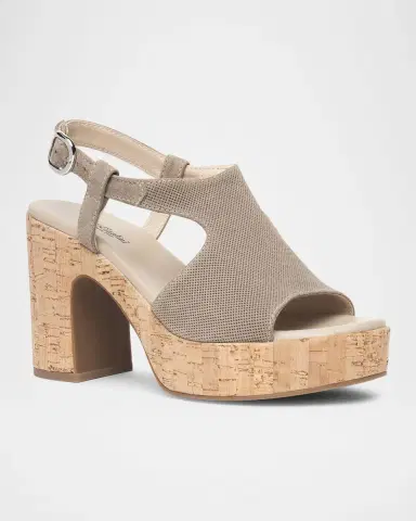 NeroGiardini Suede Ankle-Strap Platform Cork Sandals | Thumbnail 2