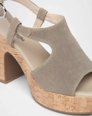 NeroGiardini Suede Ankle-Strap Platform Cork Sandals | Thumbnail 4