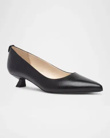 NeroGiardini Leather Kitten-Heel Pumps | Thumbnail 2 NeroGiardini Leather Kitten-Heel Pumps | Thumbnail 2