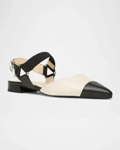 NeroGiardini Bicolor Cap-Toe Slingback Flats | Thumbnail 2 NeroGiardini Bicolor Cap-Toe Slingback Flats | Thumbnail 2