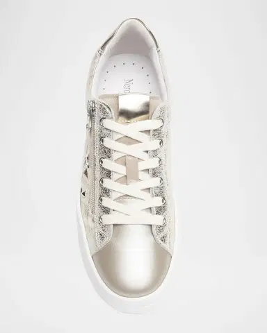 NeroGiardini Metallic Leather Side-Zip Sneakers | Thumbnail 5
