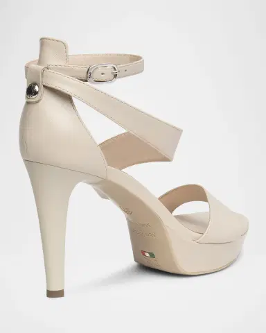 NeroGiardini Leather Ankle-Strap Platform Sandals | Thumbnail 3