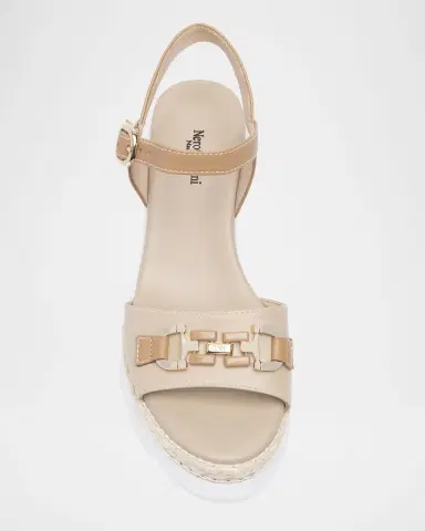 NeroGiardini Leather Horsebit Roped Platform Wedge Sandals | Thumbnail 5