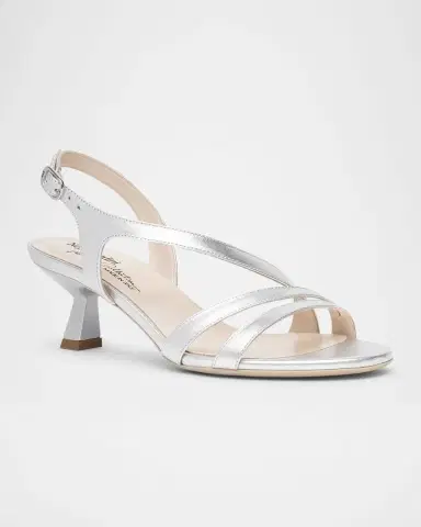 NeroGiardini Strappy Metallic Kitten-Heel Sandals | Thumbnail 2 NeroGiardini Strappy Metallic Kitten-Heel Sandals | Thumbnail 2