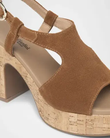 NeroGiardini Suede Ankle-Strap Platform Cork Sandals | Thumbnail 4