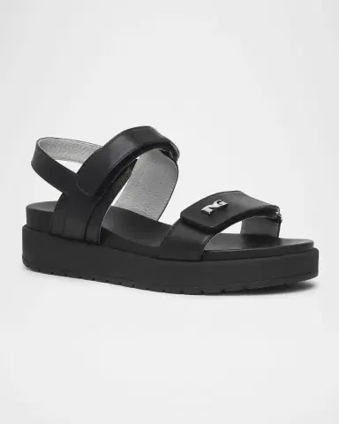 NeroGiardini Leather Double-Grip Flatform Sandals | Thumbnail 2