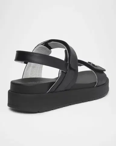 NeroGiardini Leather Double-Grip Flatform Sandals | Thumbnail 3