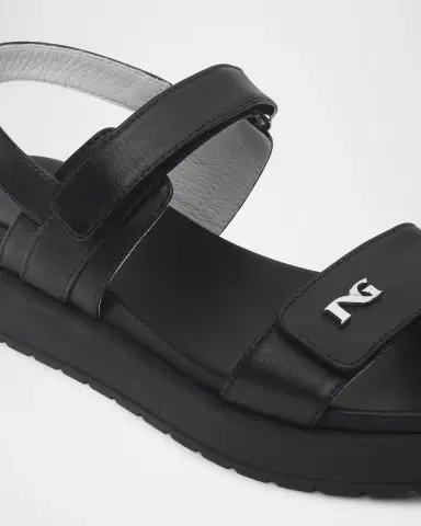 NeroGiardini Leather Double-Grip Flatform Sandals | Thumbnail 4
