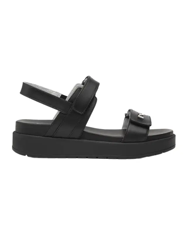 NeroGiardini Leather Double-Grip Flatform Sandals